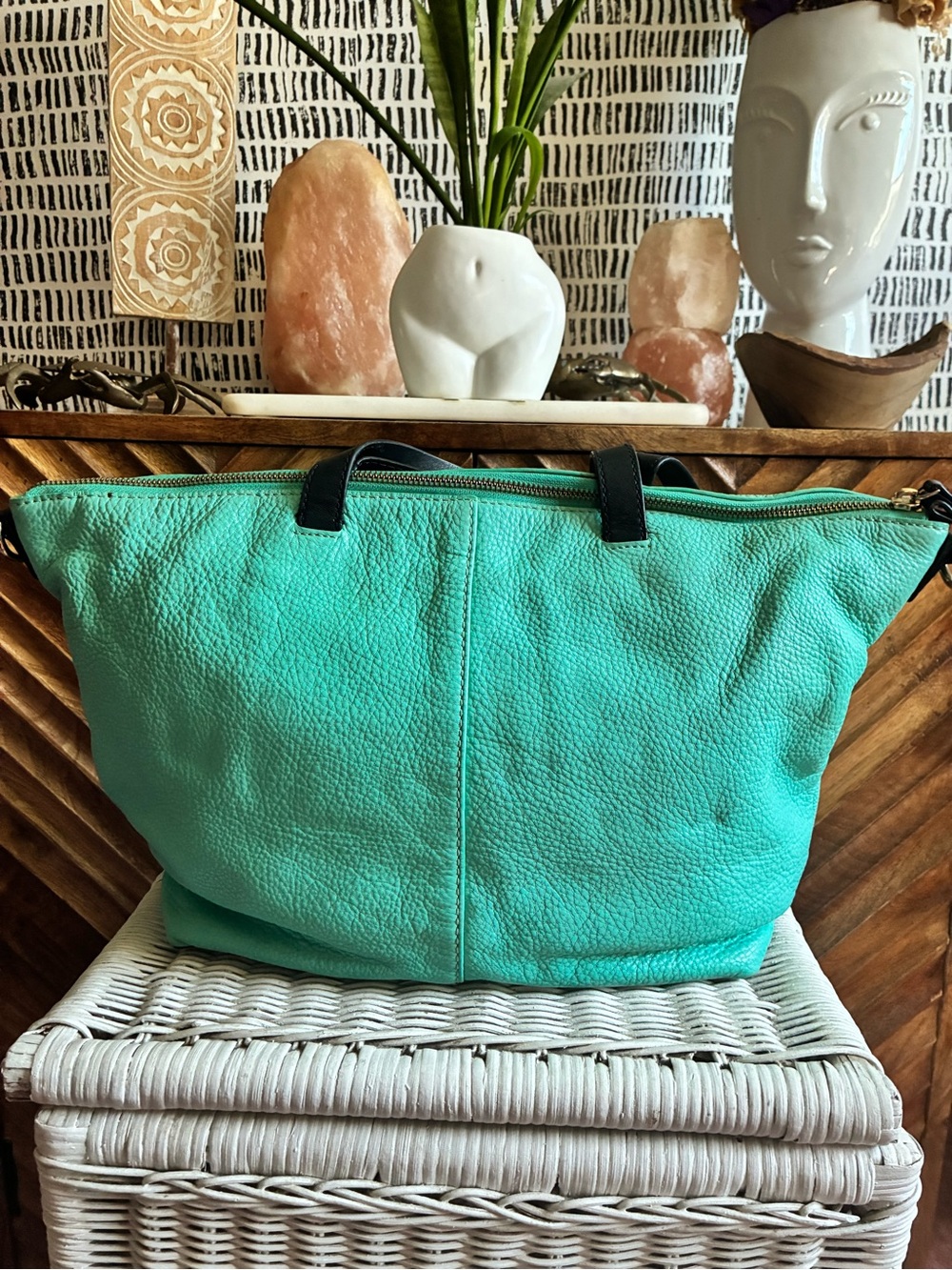 RARE Kate Spade New York Leroy Street Linsley Shoulder Bag Teal Turquoise Leathe - Picture 6 of 11